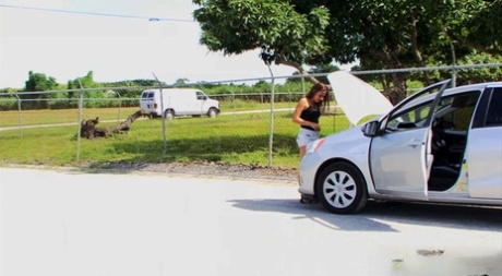 Latina teen Sophia Torres gets tied up & fucked in a van after hitching a ride 62458828