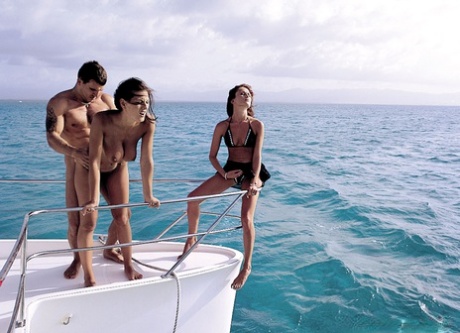 Hot stewardesses Donna Marie & Alena get invited aboard yacht for a threesome 95989553