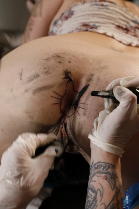 Tattooed girl Sully Savage gets an anal tat during a hardcore fuck 90766024