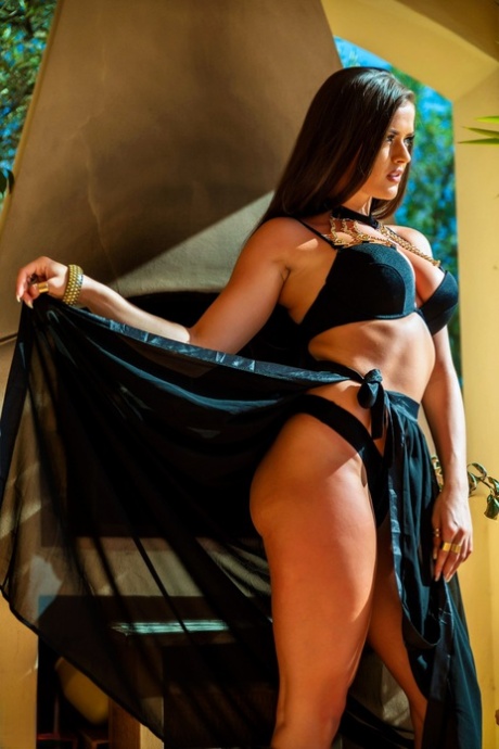 Hot brunette teen Brook Wright gets naked in footwear on a sunny balcony 53484347