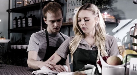 Young blonde Lily Larimar has sex with a guy while they're working in cafe 28211104