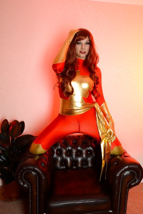 Stunning cosplay with a hot redhead Sophie Parker in the living room 28061759