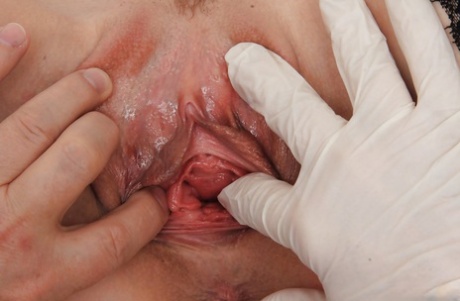 Older blonde Nelly having pink cunt stretched wide for cervix viewing 97375495
